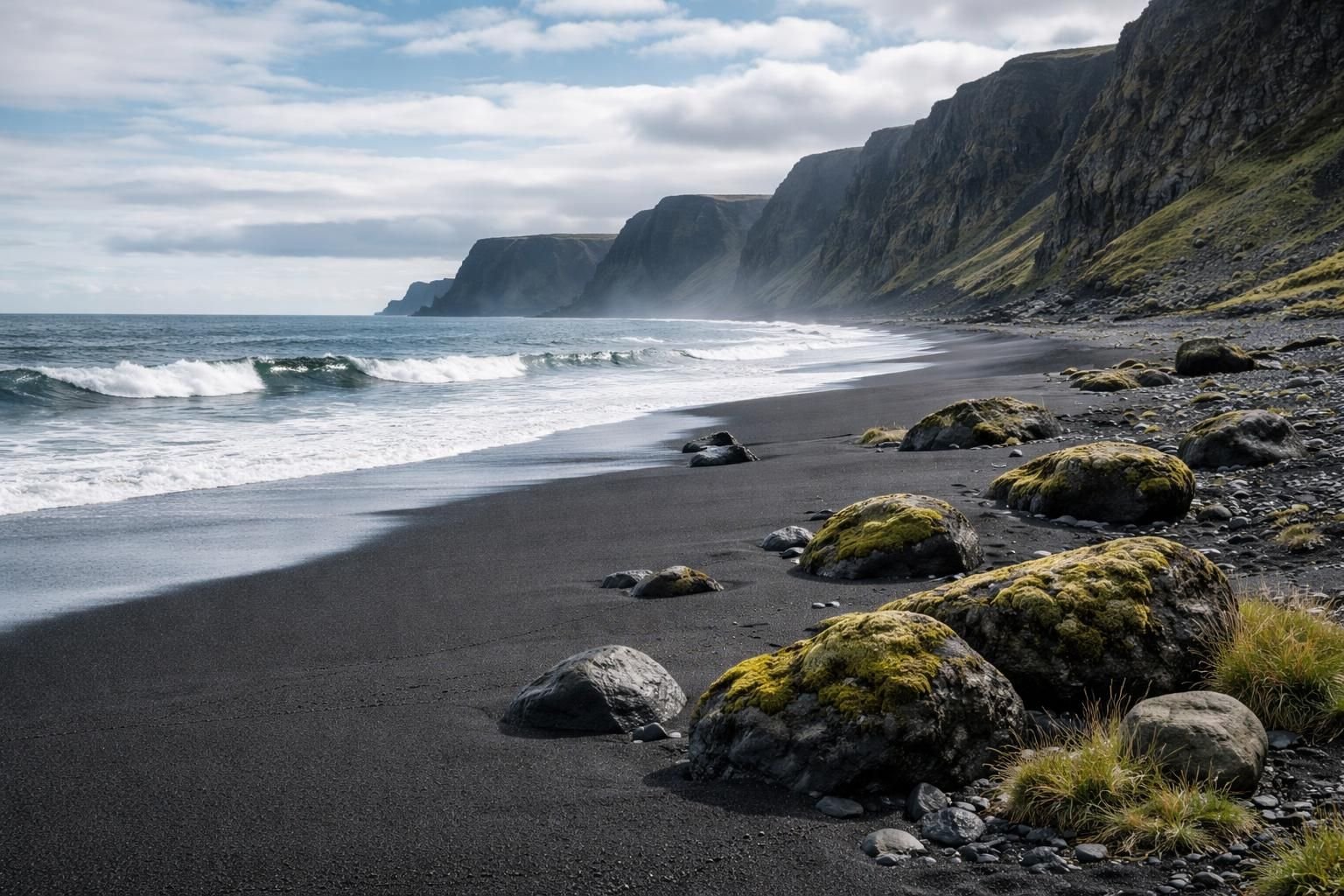 explorez la plage de sable noir en islande, un paysage unique et spectaculaire à ne pas manquer lors de votre voyage. découvrez sa beauté naturelle exceptionnelle et ses formations volcaniques impressionnantes.