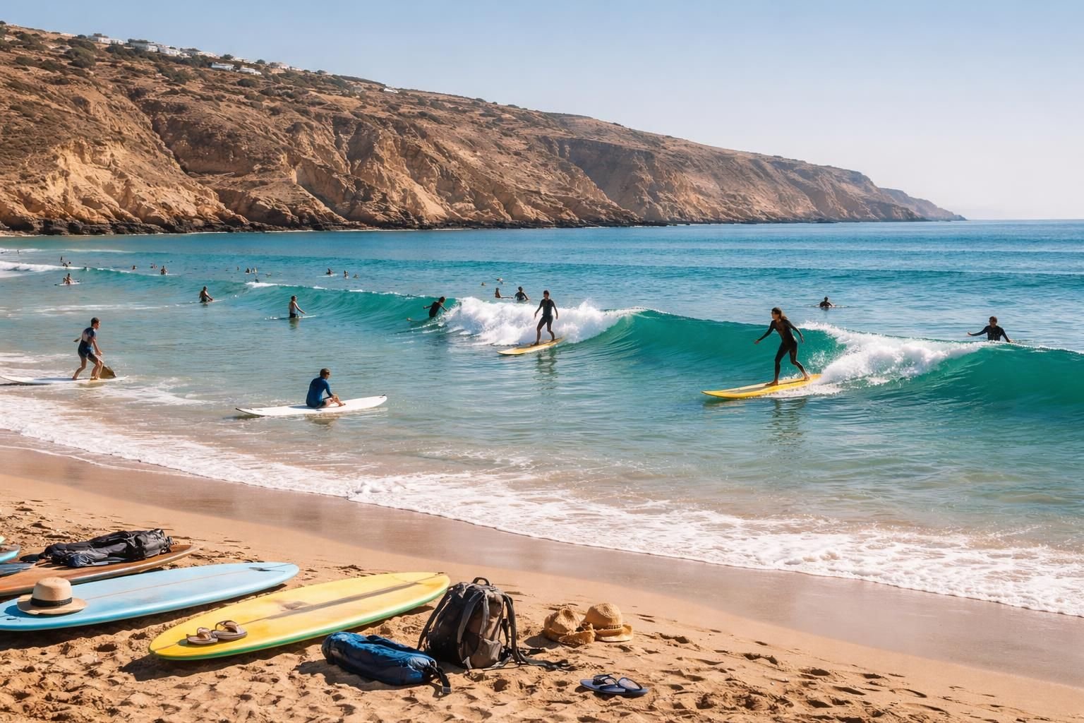 découvrez le surf à imsouane, un spot incontournable au maroc, idéal pour tous les niveaux avec ses longues vagues et son ambiance authentique.